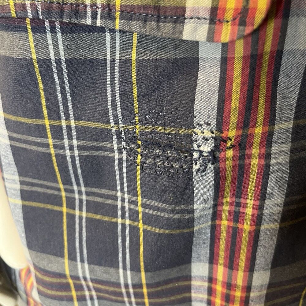 Polo Ralph Lauren Vtg 90s Distressed Madras Plaid Sport Coat Blazer 44R Preppy - Picture 9 of 16